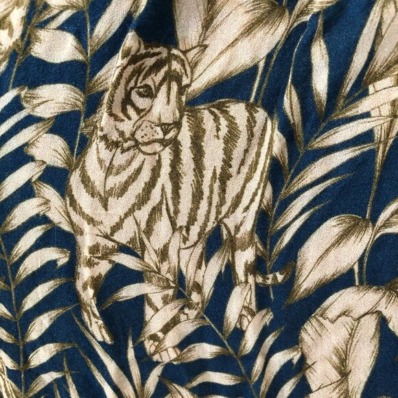 Johnny Was Tiger Long Sleeve Blouse Button Up Shirt Top Women Casual Green XS - Picture 5 of 8